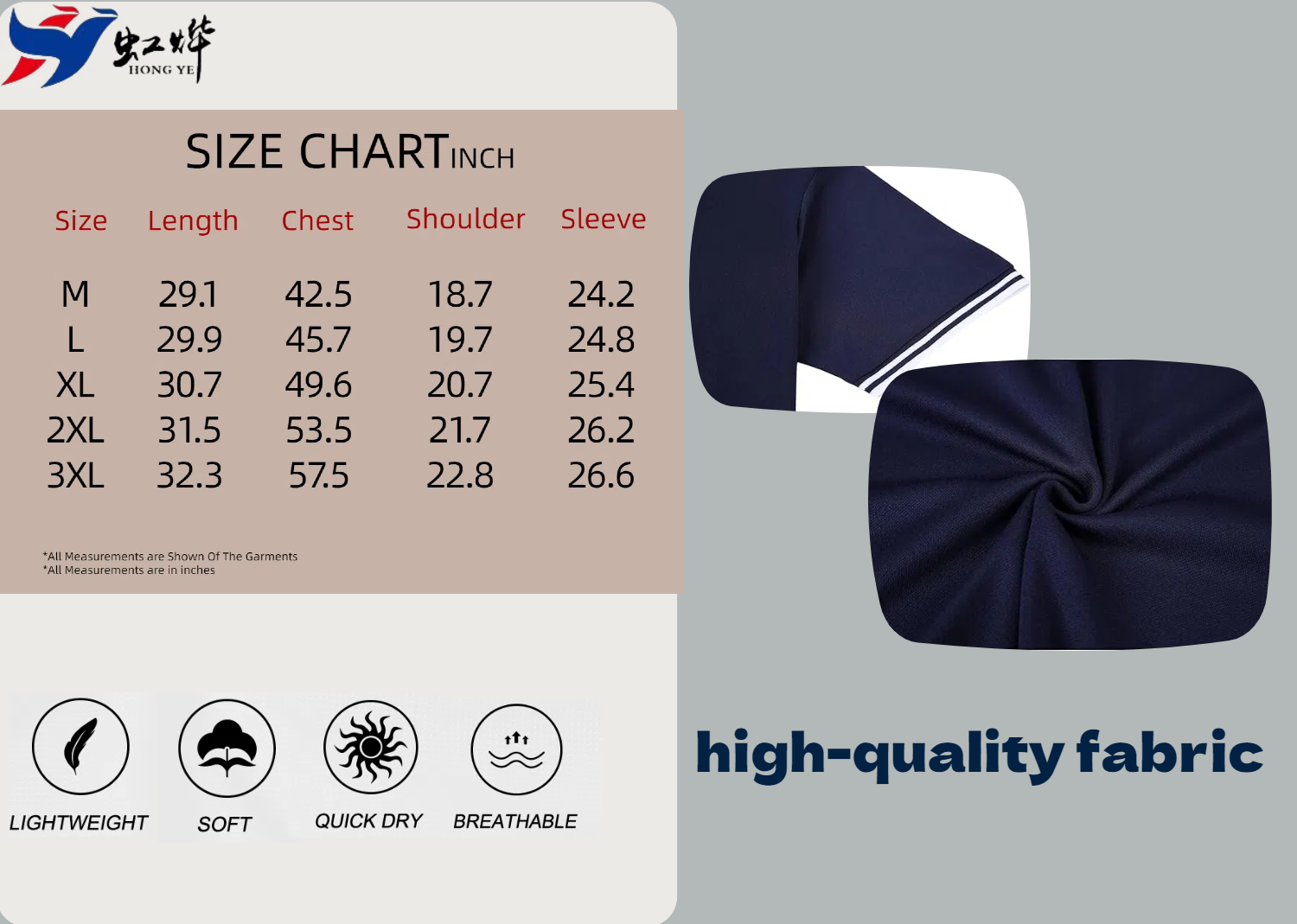 polo shirt(size chart)